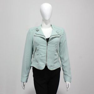Biba Women Sea Green Solid Jacket